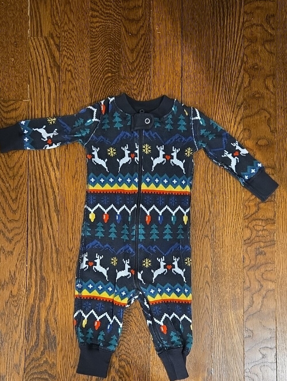 Hanna Andersson Holiday Reindeer Pattern Organic Pajama 3-6mo